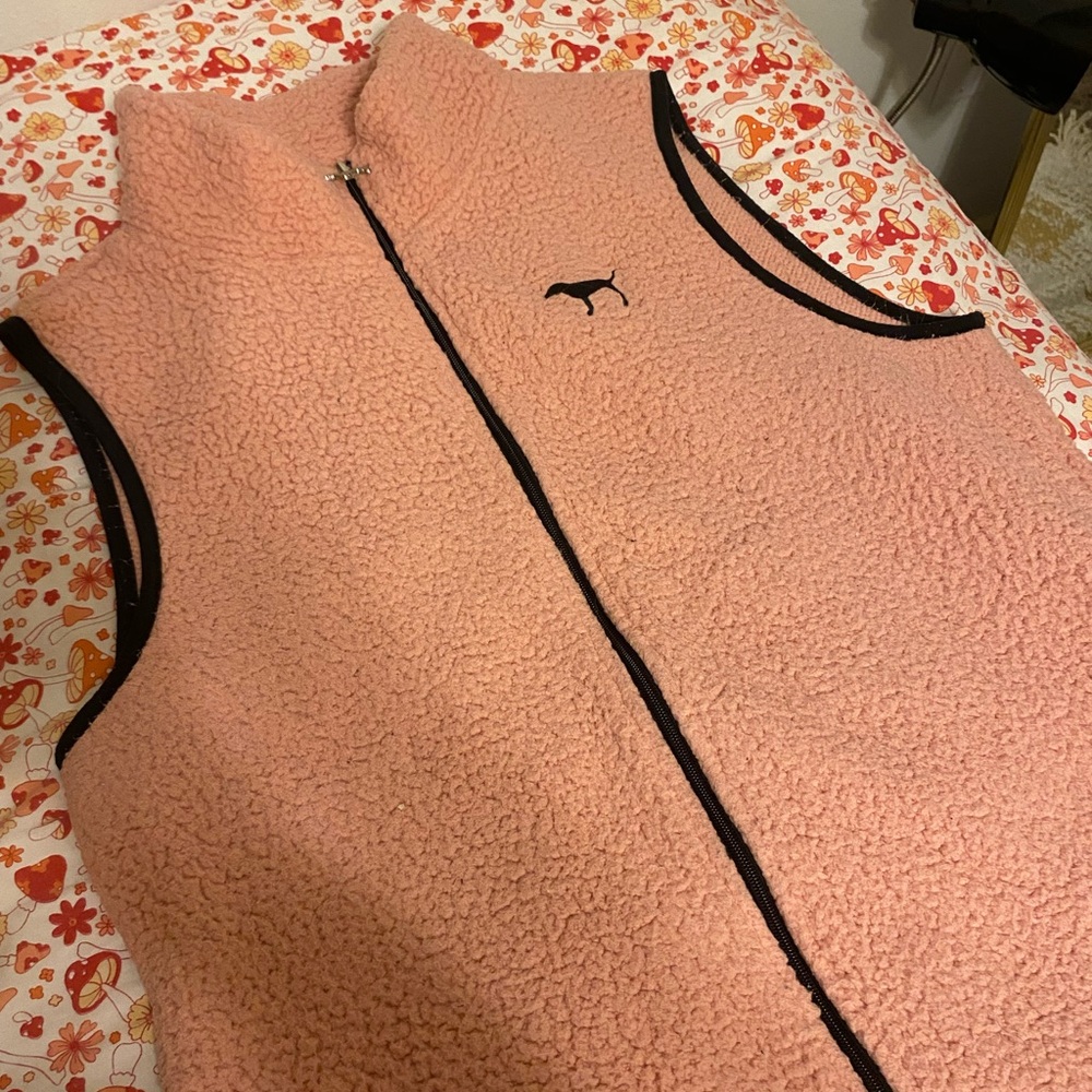 PINK fuzzy vip up vest